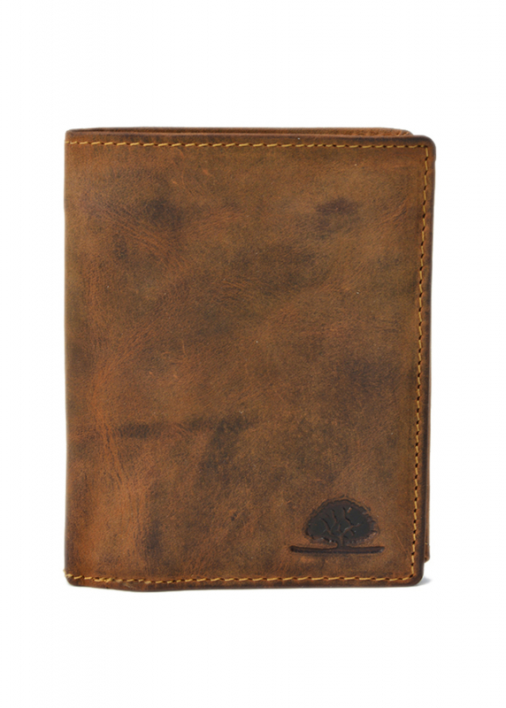 Vintage-Leder Geldbörse RFID braun